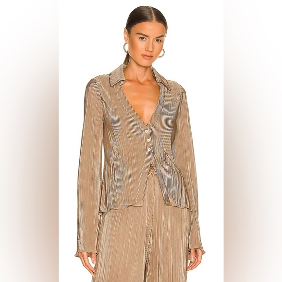 Song of Style Metallic Striped Blouse - Picture 1 of 5